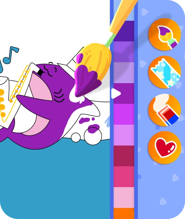 Drawing and coloring game for the Creativity and Expression section.