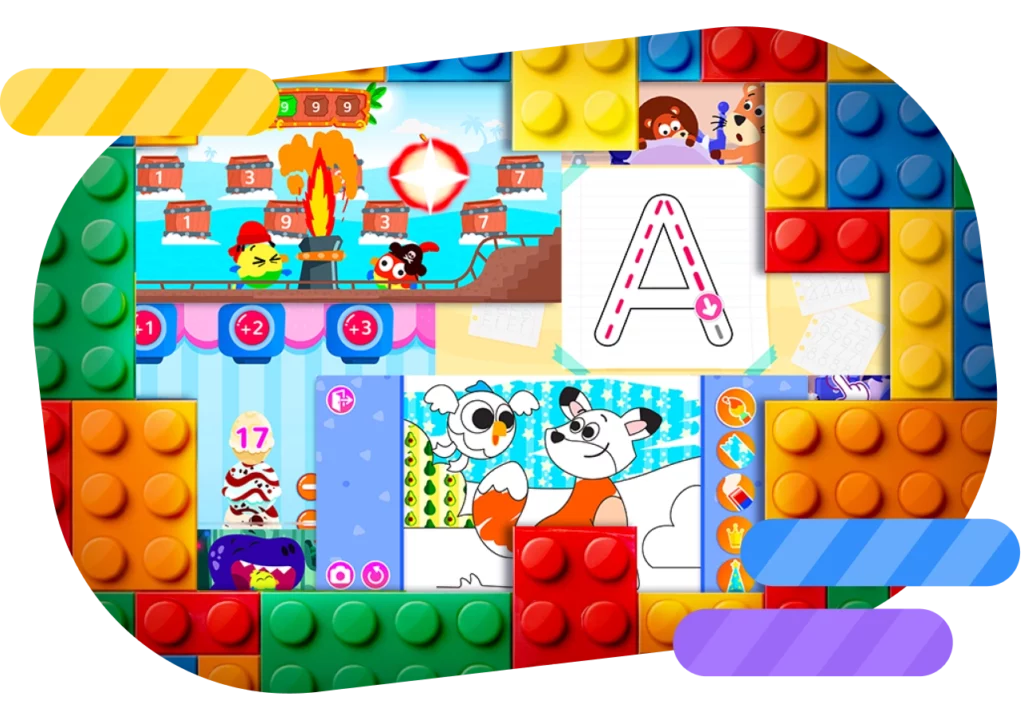 Screenshot of the Smart Tales app for early childhood education, featuring interactive gameplay.