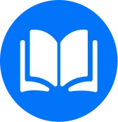 Icon representing the reading section and literacy activities.